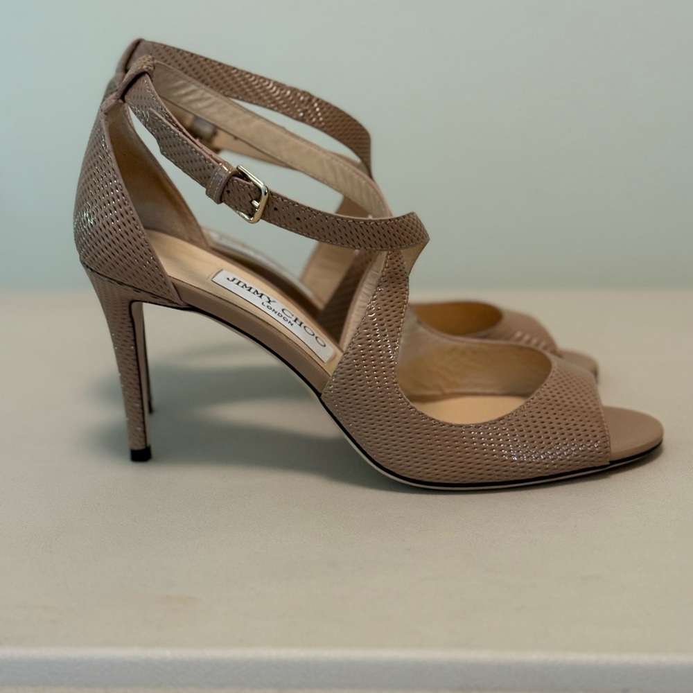 Jimmy Choo Tan Heels with Elegant Straps